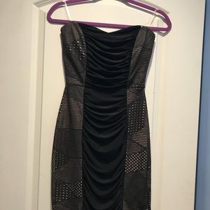 Black and beige dress